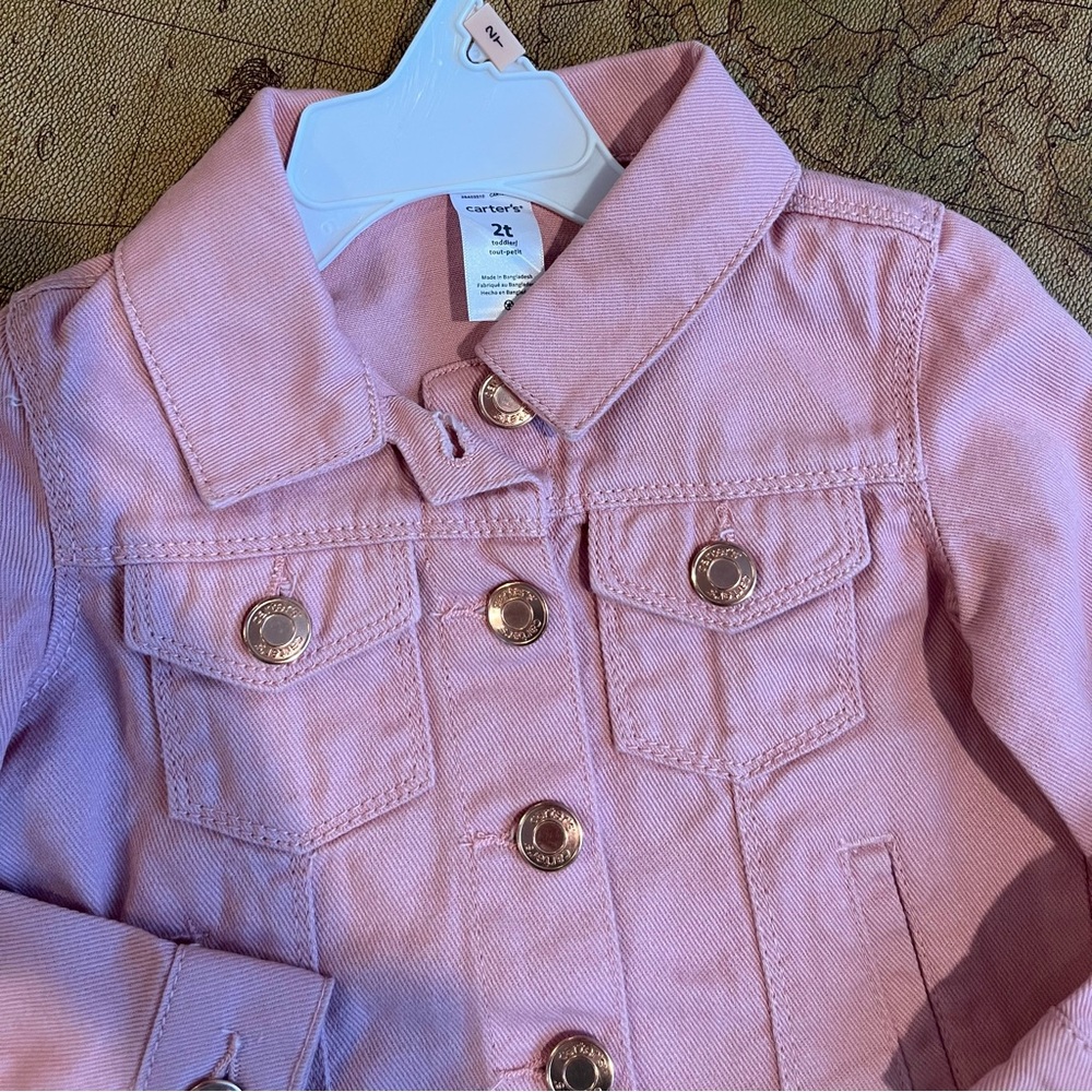 NWT Carters Pink Denim Jacket 2T
